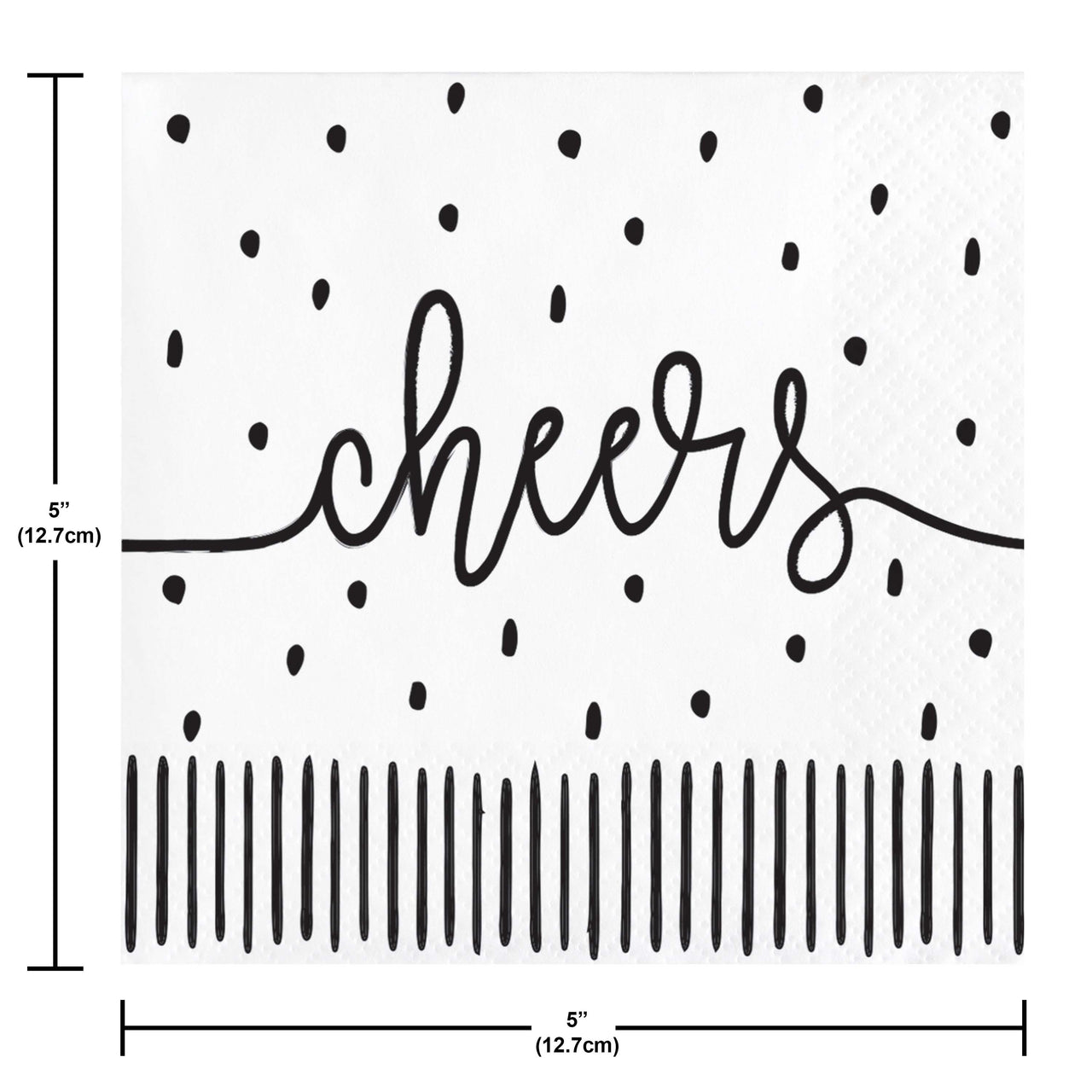 Bulk Modern Monochrome Beverage Napkins 5" x 5" (288 per Case)