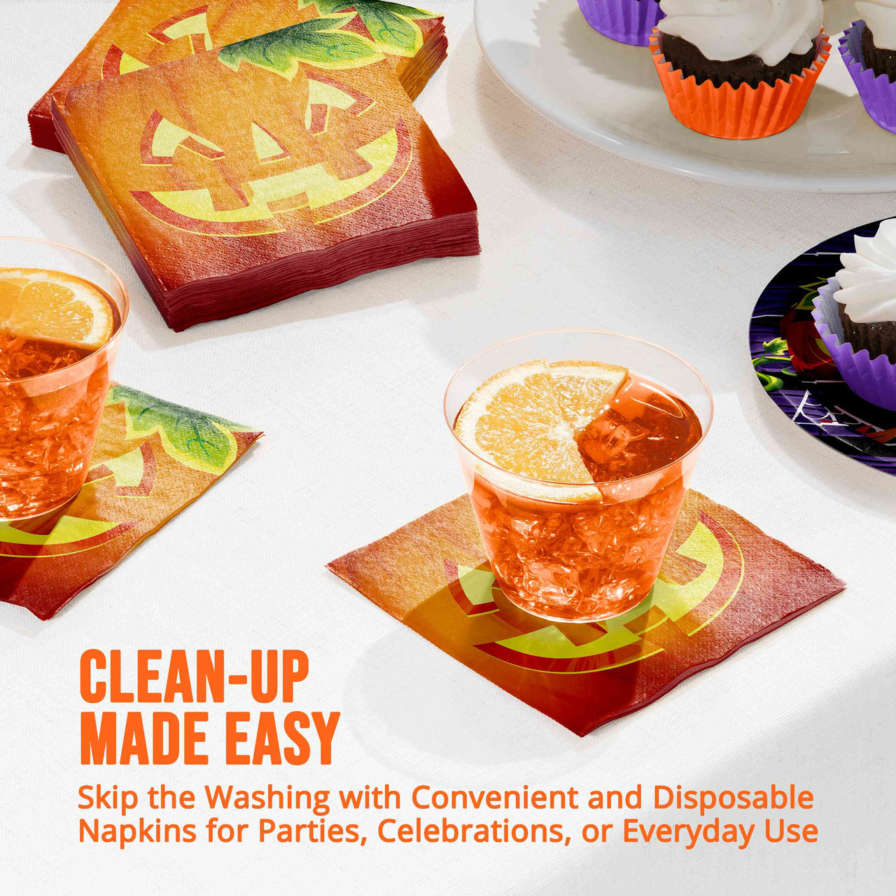 Bulk Pumpkin Prowlers Beverage Napkins 5" x 5" (192 per Case)