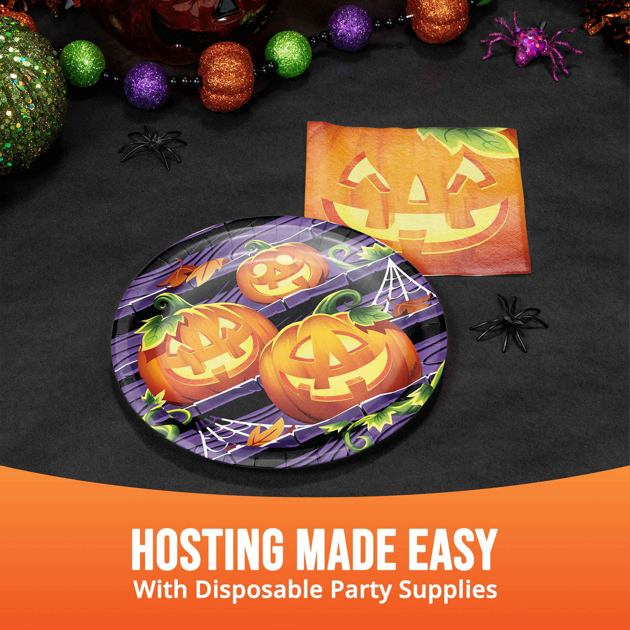 Bulk Pumpkin Prowlers Luncheon Plates 7" (96 per Case)