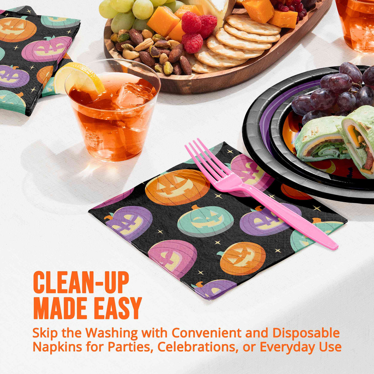 Bulk Frightful Friends Luncheon Napkins 6.5" x 6.5" (192 per Case)