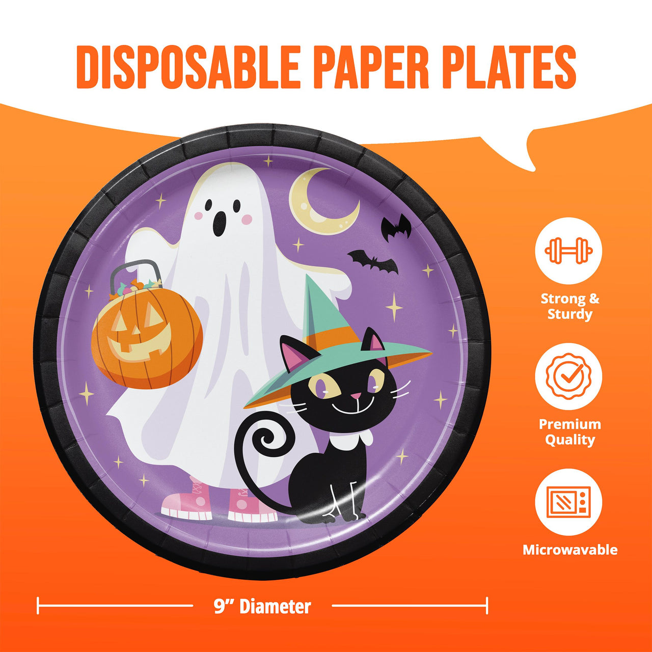 Bulk Frightful Friends Dinner Plates 9" (96 per Case)