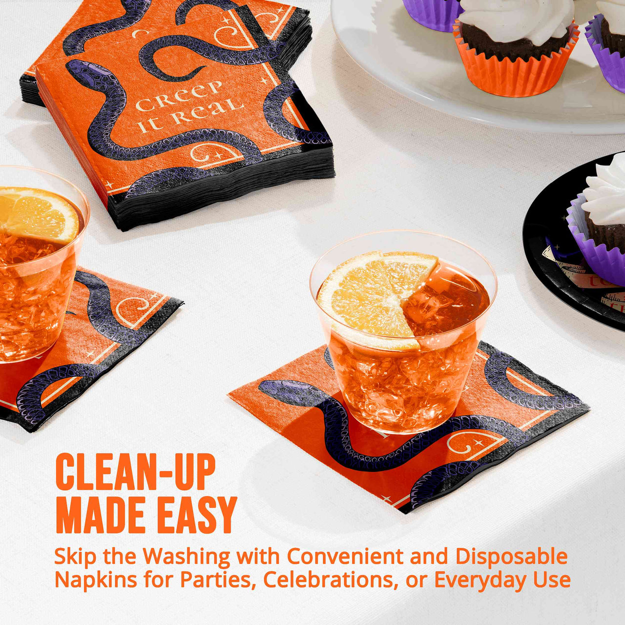 Bulk Happy Haunting Beverage Napkins 5" x 5" (192 per Case)