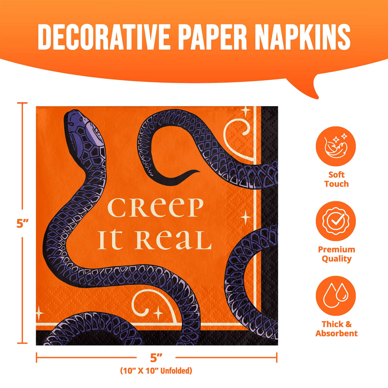 Bulk Happy Haunting Beverage Napkins 5" x 5" (192 per Case)