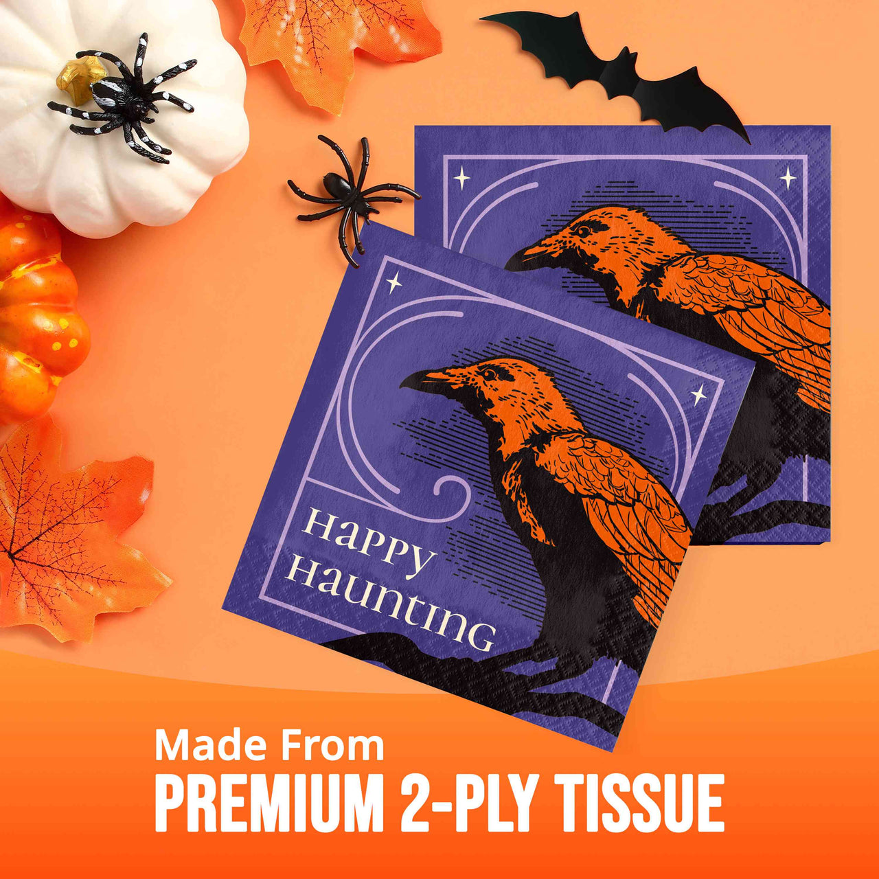 Bulk Happy Haunting Luncheon Napkins 6.5" x 6.5" (192 per Case)