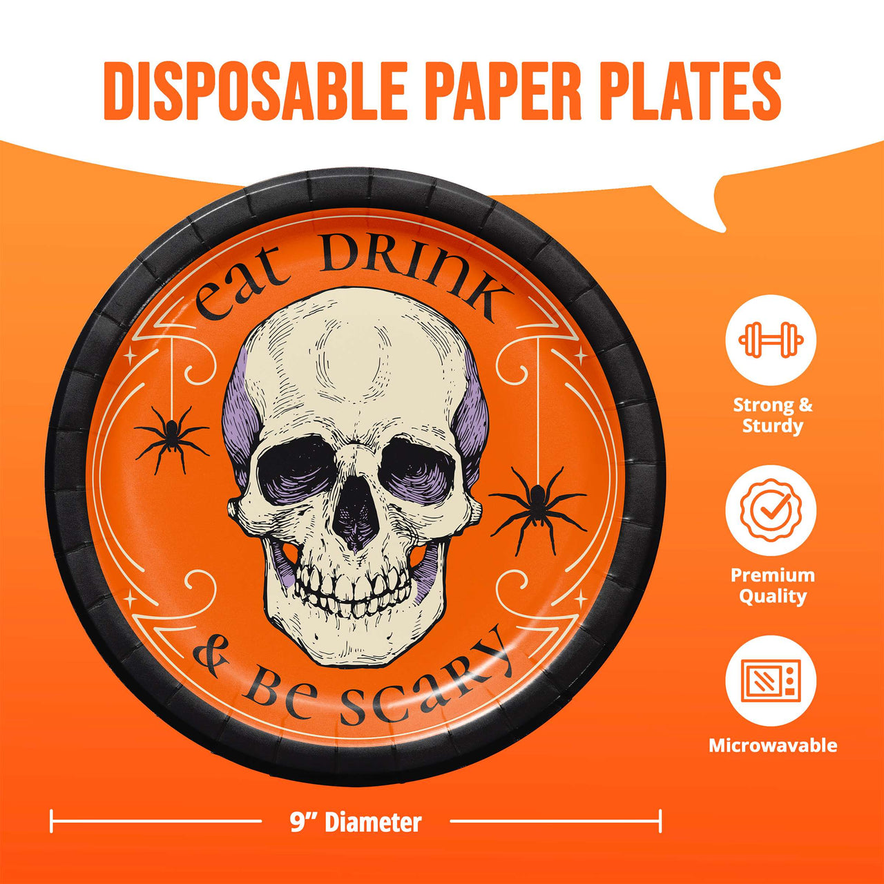 Bulk Happy Haunting Dinner Plates 9" (96 per Case)