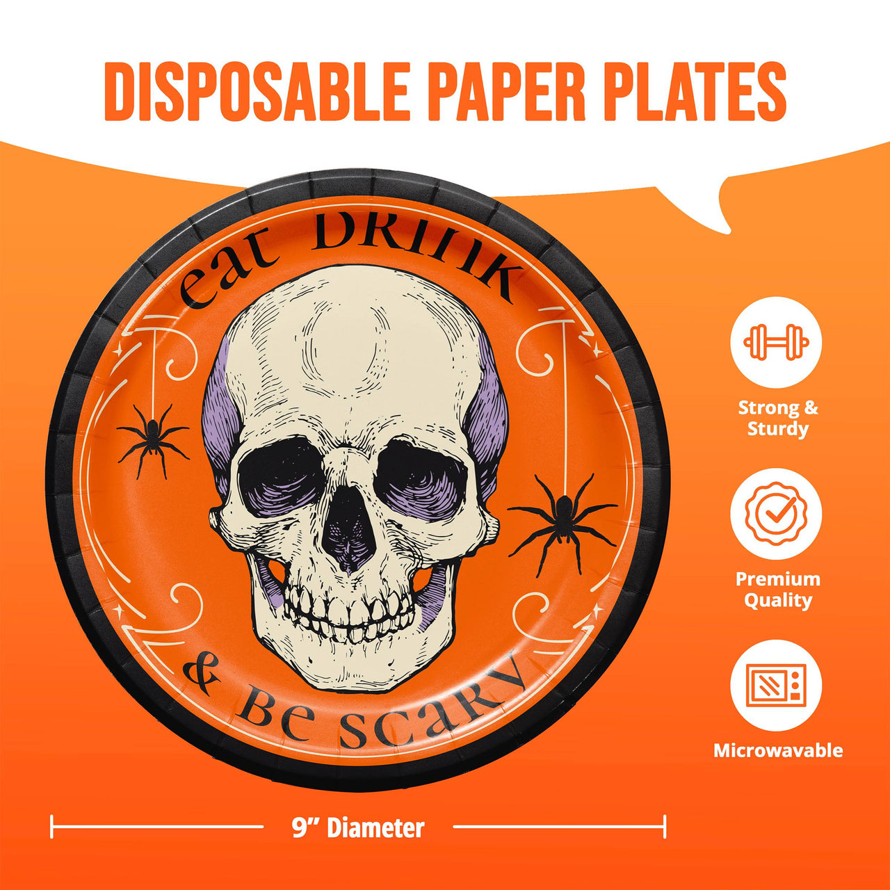 Bulk Happy Haunting Dinner Plates 9" (96 per Case)