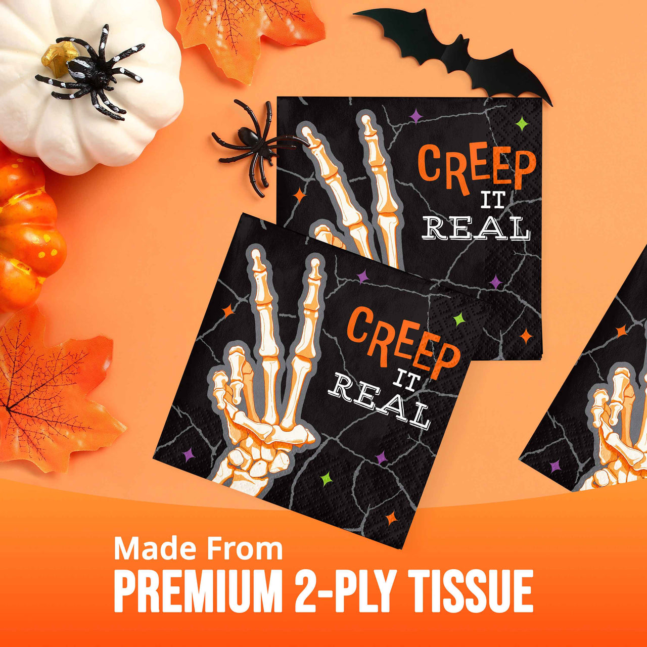 Bulk Radiant Reaper Creep It Real Beverage Napkins 5" x 5" (192 per Case)