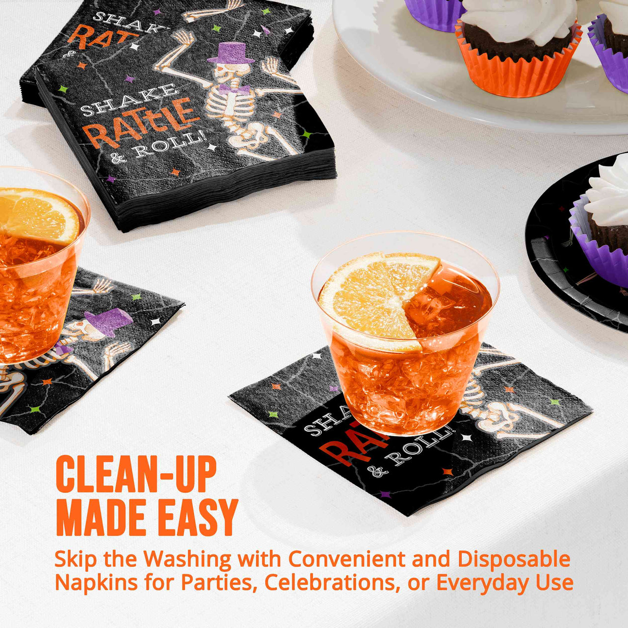 Bulk Radiant Reaper Shake Rattle Roll Beverage Napkins 5" x 5" (192 per Case)