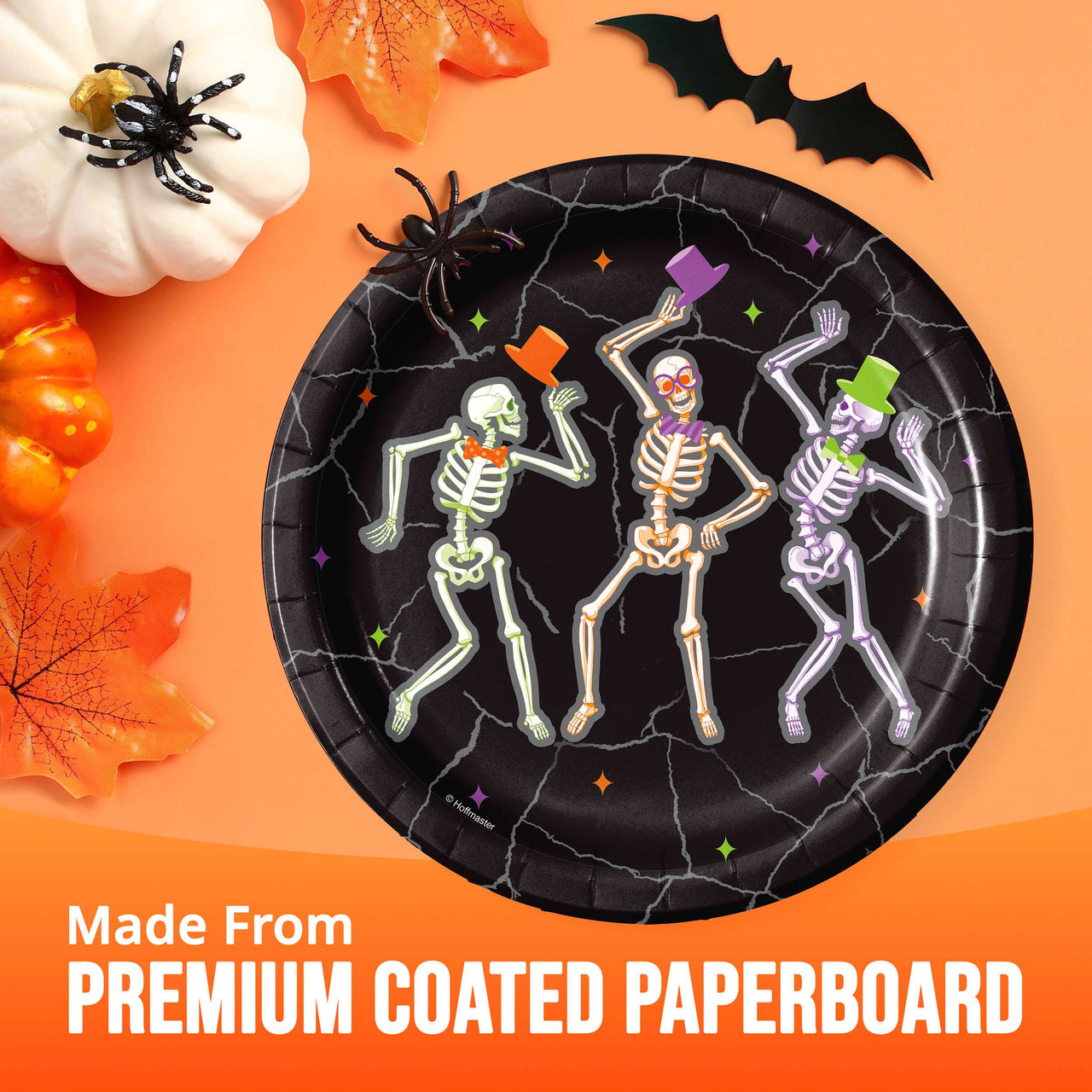 Bulk Radiant Reaper Dancing Skeletons Luncheon Plates 7" (96 per Case)