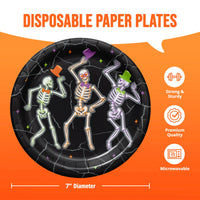 Bulk Radiant Reaper Dancing Skeletons Luncheon Plates 7
