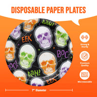 Bulk Radiant Reaper Skeleton Toss Luncheon Plates 7