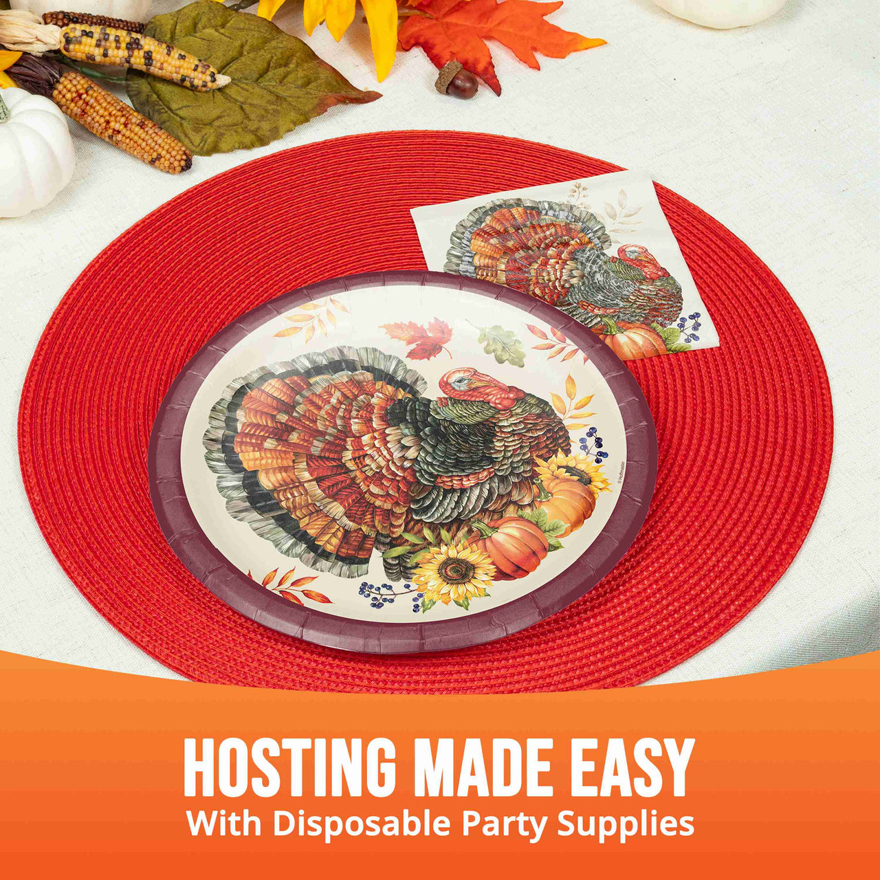 Bulk Bountiful Bird Dinner Plates 9" (96 per Case)