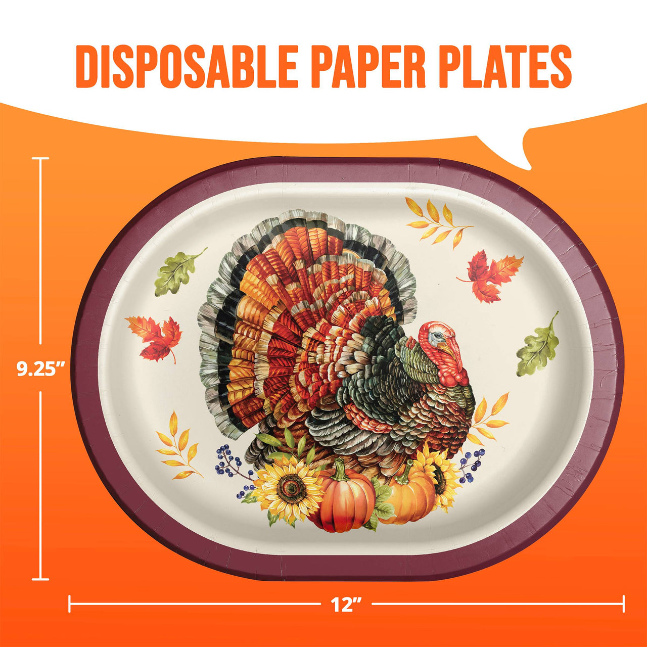 Bulk Bountiful Bird Oval Platters 12" (96 per Case)
