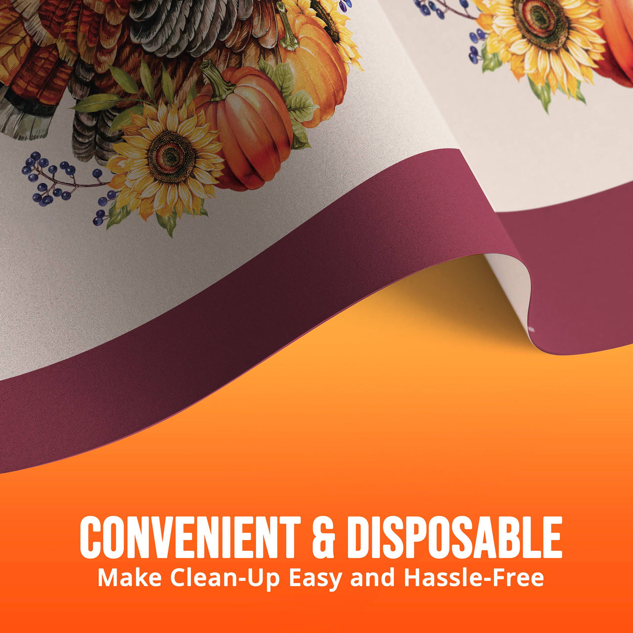 Bulk Bountiful Bird Plastic Tablecovers 54" x 96" (12 per Case)