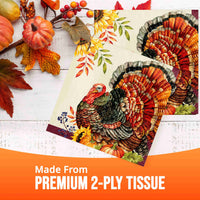 Bulk Bountiful Bird Dinner Napkins 7.5