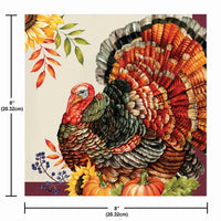 Bulk Bountiful Bird Dinner Napkins 7.5
