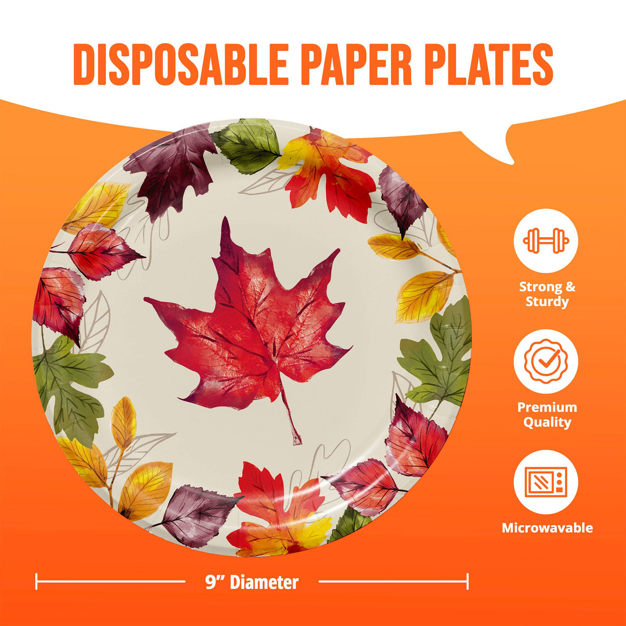 Bulk Falling Foliage Dinner Plates 9" (96 per Case)