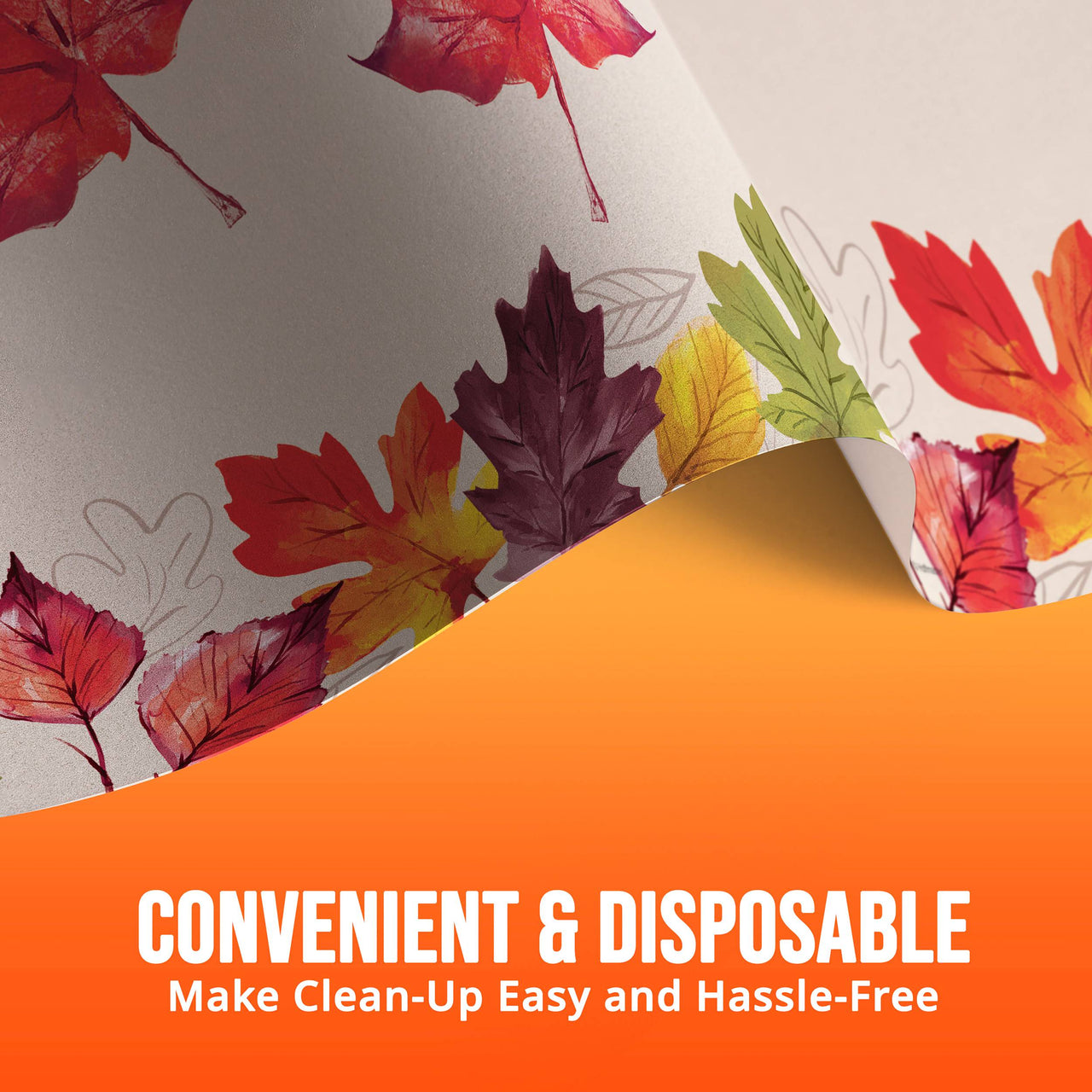 Bulk Falling Foliage Plastic Tablecovers 54" x 96" (12 per Case)