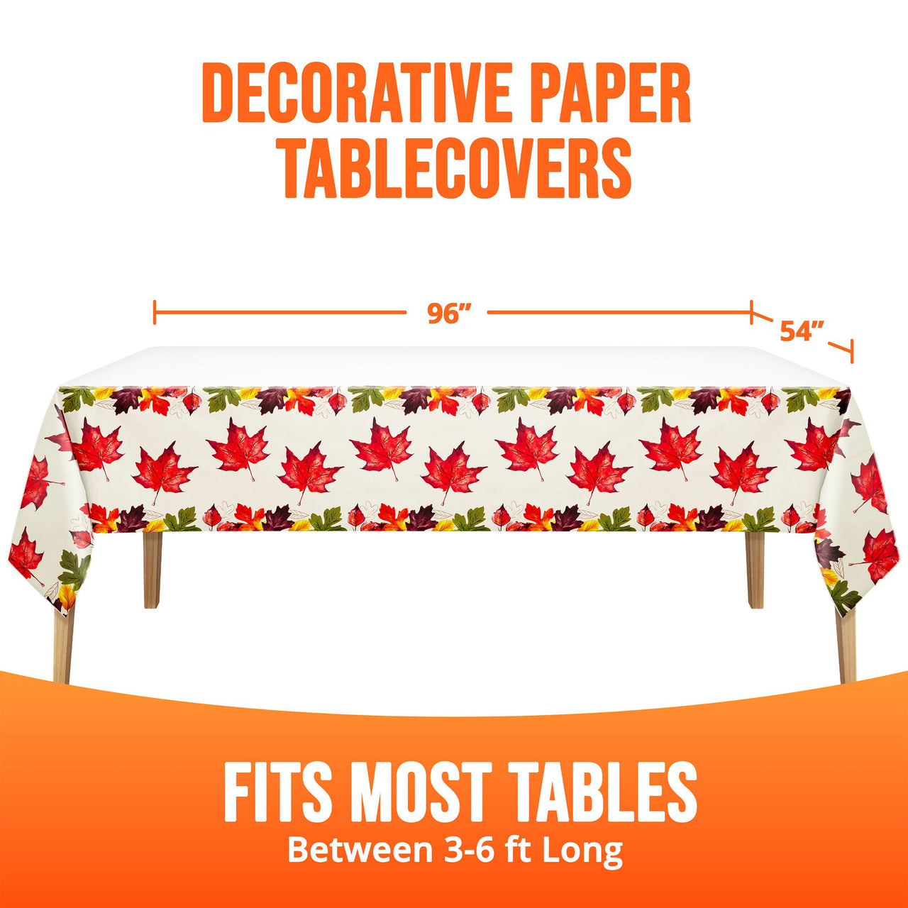 Bulk Falling Foliage Plastic Tablecovers 54" x 96" (12 per Case)