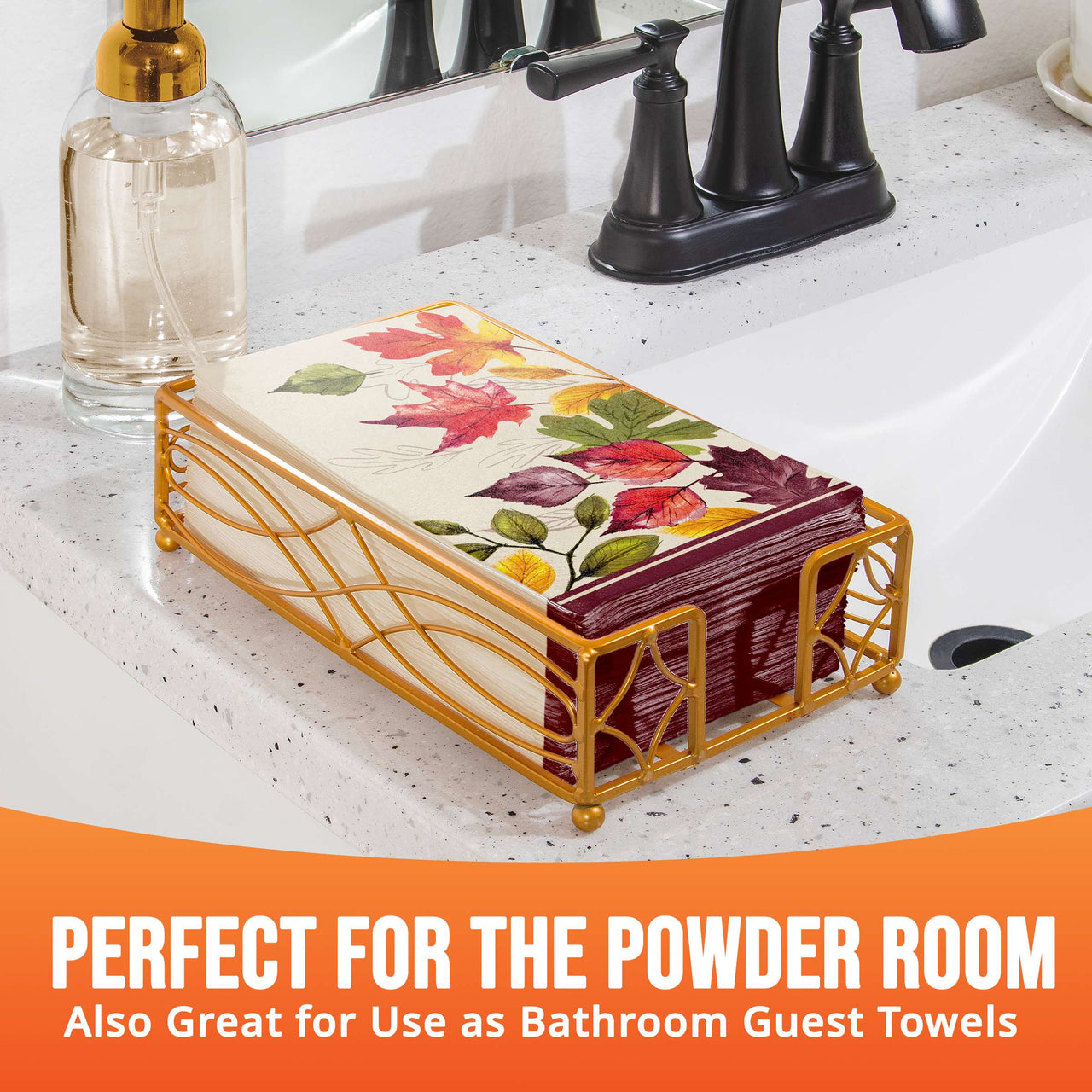Bulk Falling Foliage Guest Towels 7.75" x 4.5" (192 per Case)