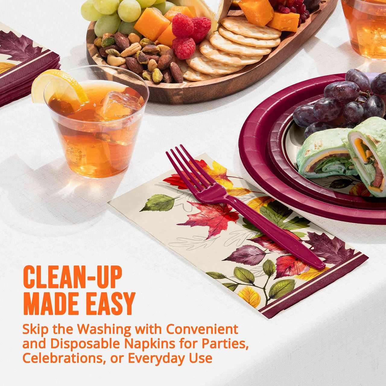Bulk Falling Foliage Guest Towels 7.75" x 4.5" (192 per Case)