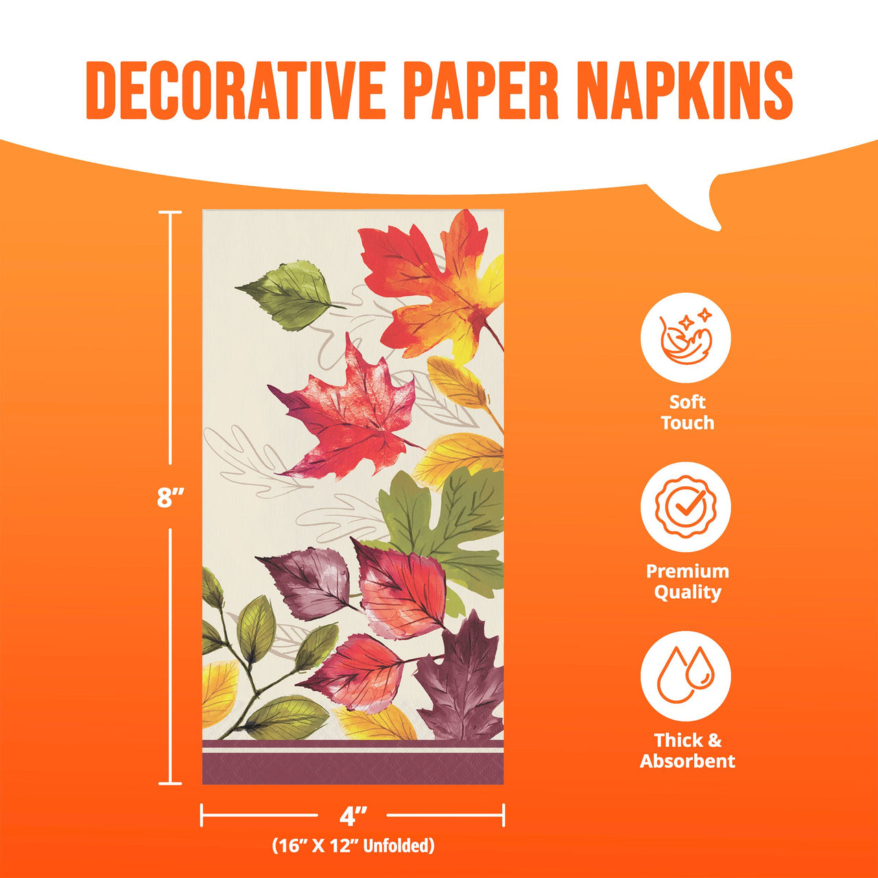 Bulk Falling Foliage Guest Towels 7.75" x 4.5" (192 per Case)