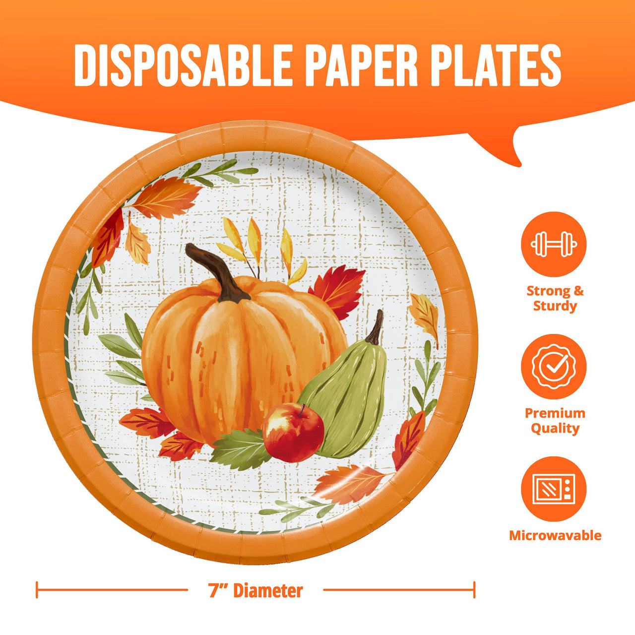 Bulk Autumn Orchard Luncheon Plates 7" (96 per Case)