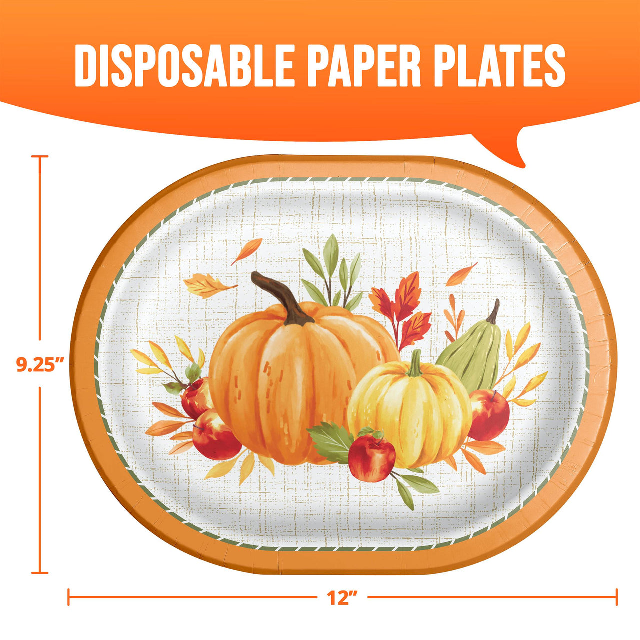 Bulk Autumn Orchard Oval Platters 12" (96 per Case)