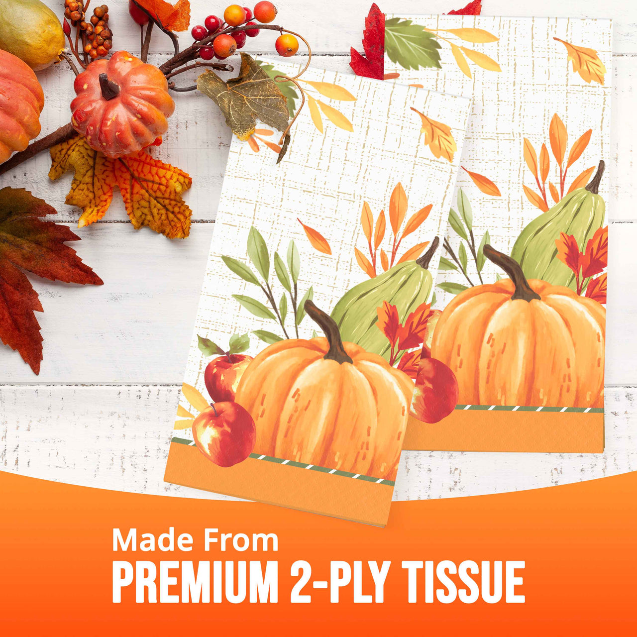 Bulk Autumn Orchard Guest Towels 7.75" x 4.5" (192 per Case)