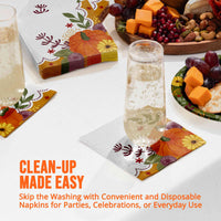 Bulk Petals and Pumpkins Beverage Napkins 5