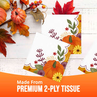 Bulk Petals and Pumpkins Beverage Napkins 5