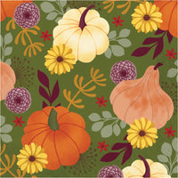 Petals and Pumpkins Luncheon Napkins 6.5