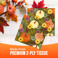 Bulk Petals and Pumpkins Luncheon Napkins 6.5