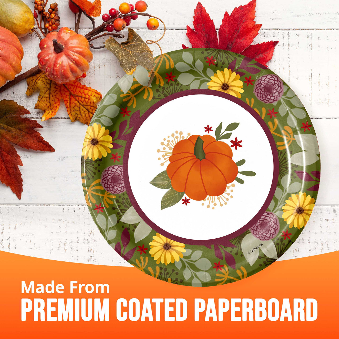 Bulk Petals and Pumpkins Luncheon Plates 7" (96 per Case)