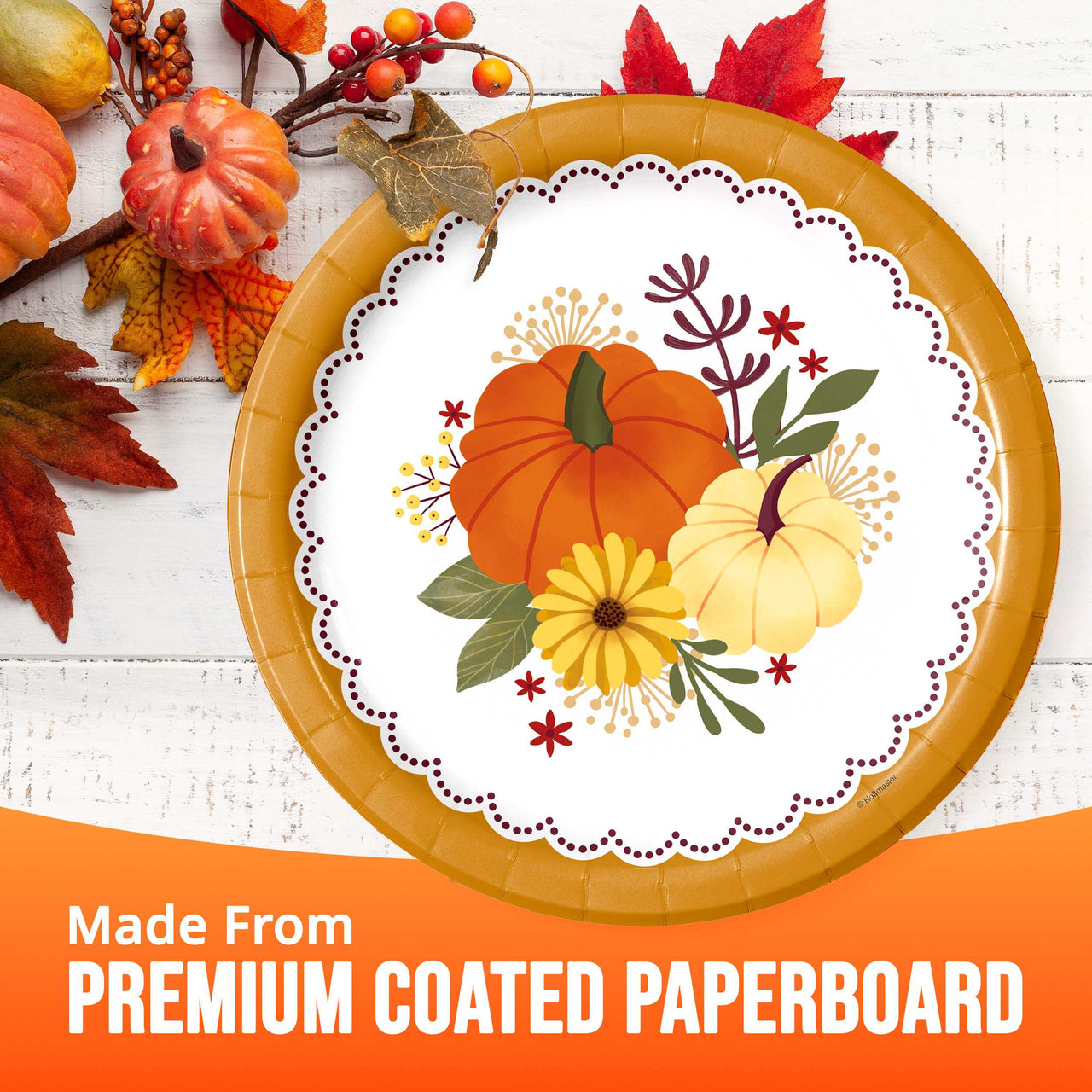 Bulk Petals and Pumpkins Dinner Plates 9" (96 per Case)