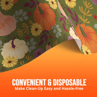 Bulk Petals and Pumpkins Plastic Tablecovers 54