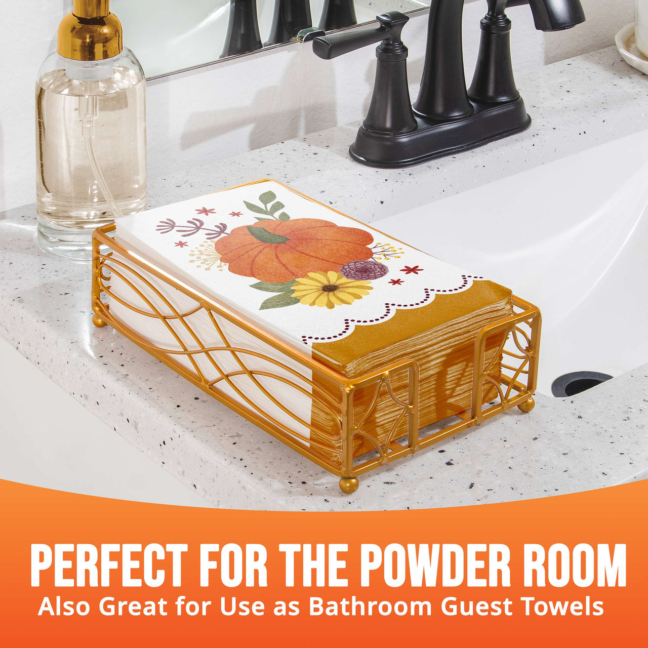 Bulk Petals and Pumpkins Guest Towels 7.75" x 4.5" (192 per Case)