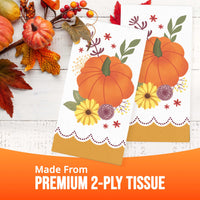 Bulk Petals and Pumpkins Guest Towels 7.75