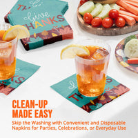 Bulk Turkey Treat Give Thanks Beverage Napkins 5