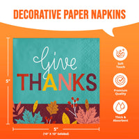 Bulk Turkey Treat Give Thanks Beverage Napkins 5