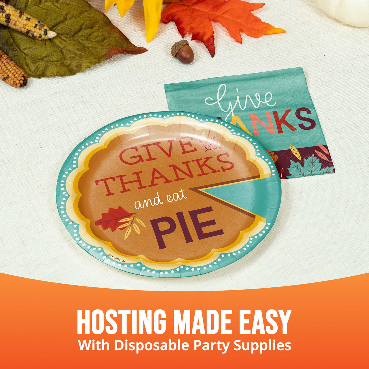 Bulk Turkey Treat Eat Pie Luncheon Plates 7" (96 per Case)