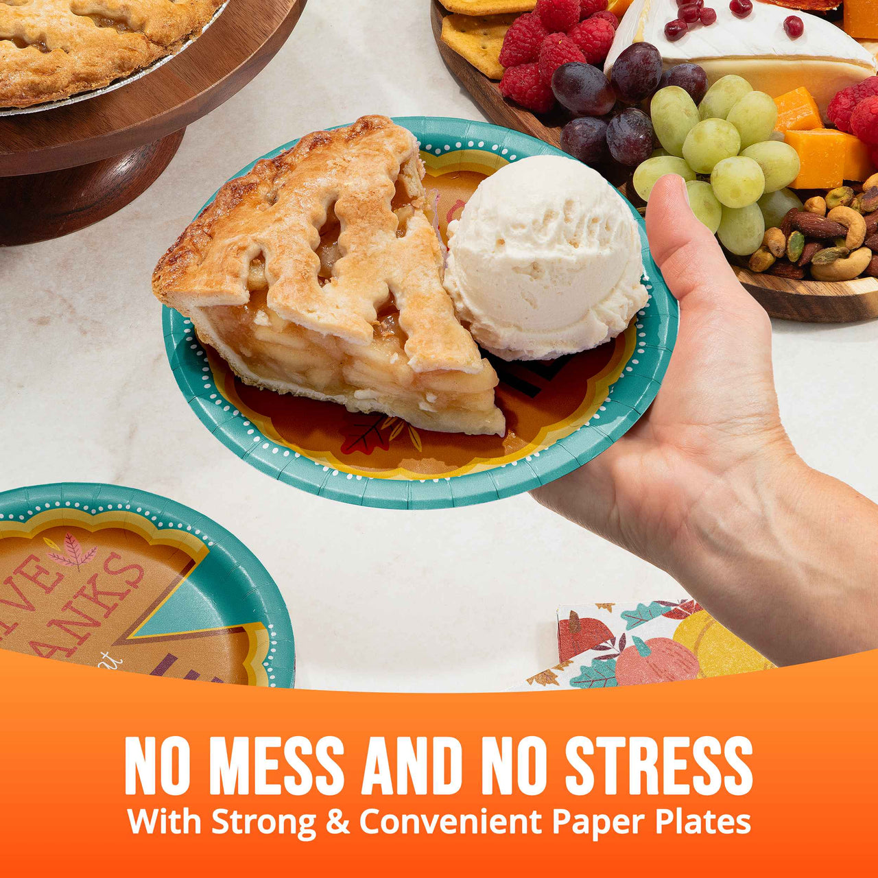Bulk Turkey Treat Eat Pie Luncheon Plates 7" (96 per Case)