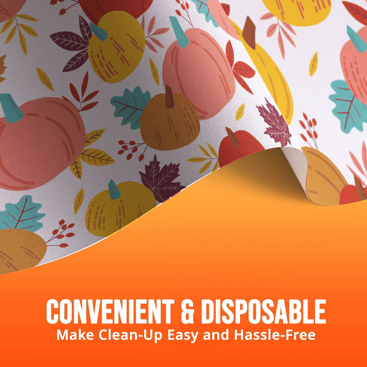 Bulk Turkey Treat Plastic Tablecovers 54" x 96" (12 per Case)