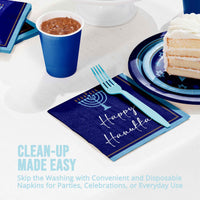 Bulk Hanukkah Lights Luncheon Napkins 6.5