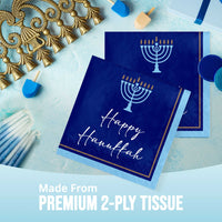 Bulk Hanukkah Lights Luncheon Napkins 6.5