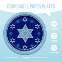 Bulk Hanukkah Lights Luncheon Plates 7