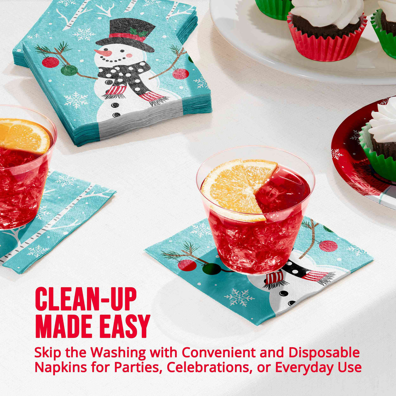 Bulk Frosted Fun Beverage Napkins 5" x 5" (192 per Case)