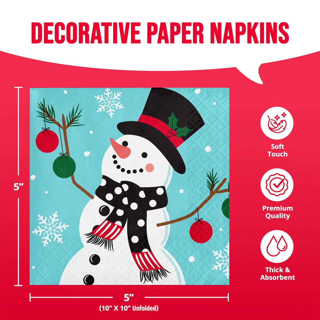 Bulk Frosted Fun Beverage Napkins 5" x 5" (192 per Case)