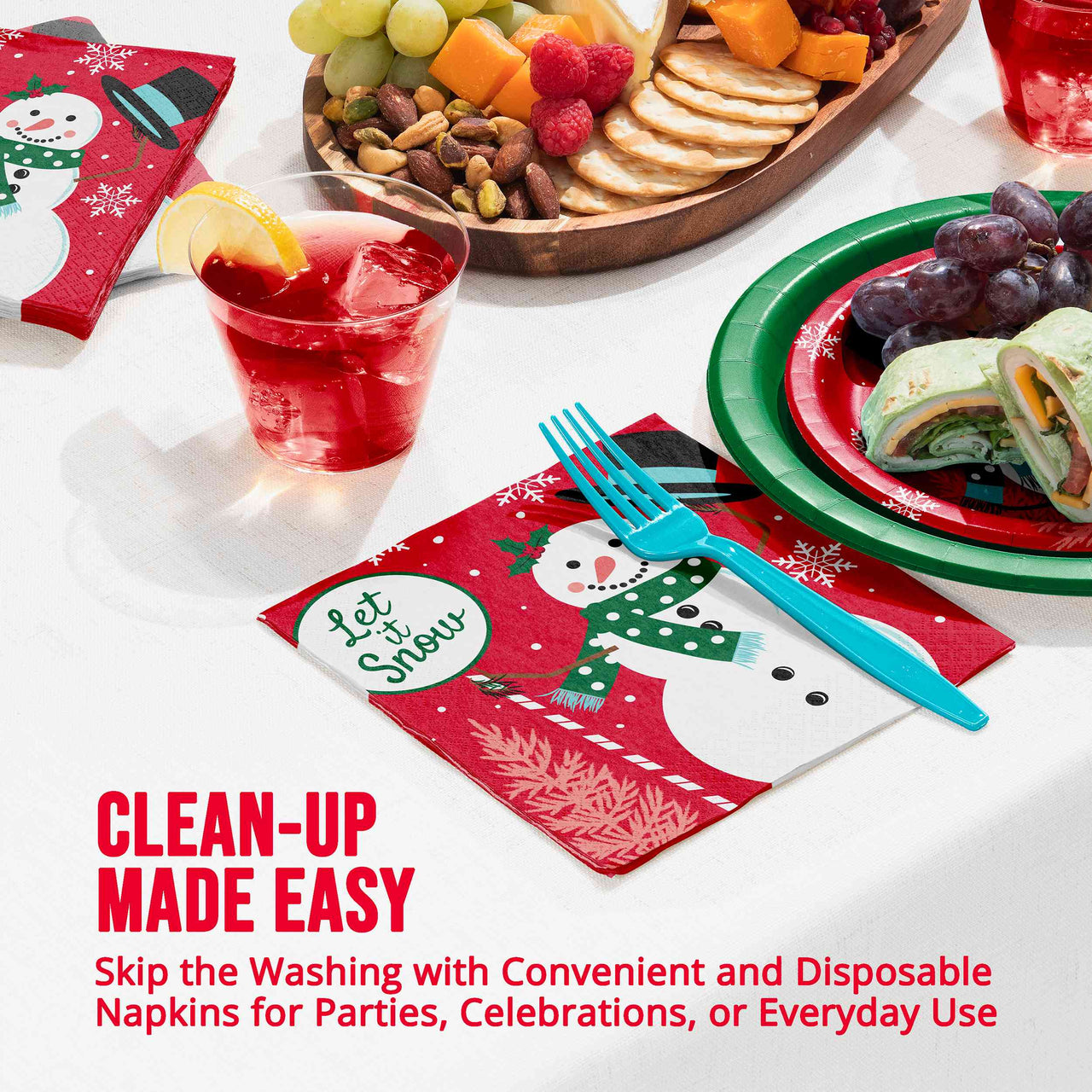 Bulk Frosted Fun Luncheon Napkins 6.5" x 6.5" (192 per Case)