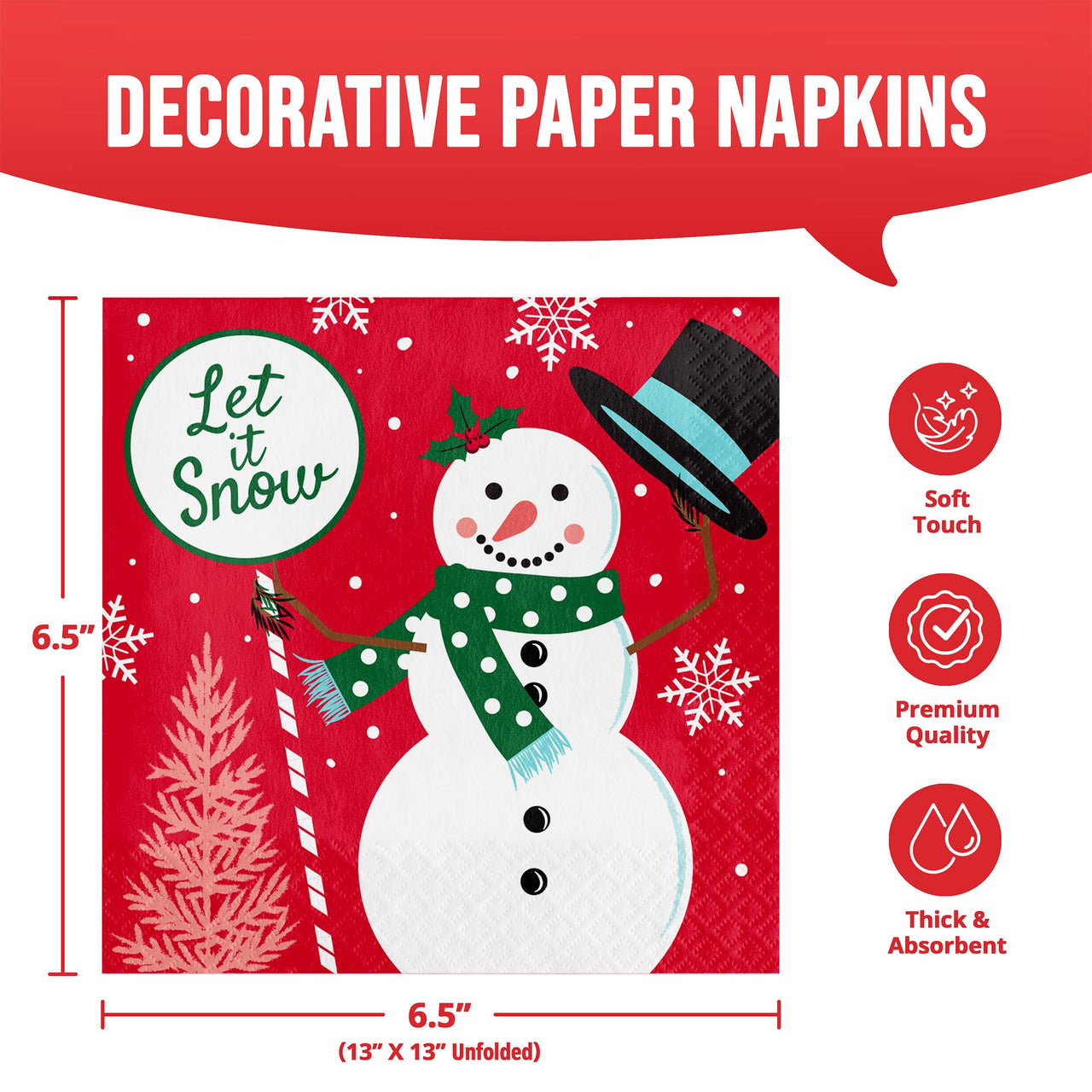 Bulk Frosted Fun Luncheon Napkins 6.5" x 6.5" (192 per Case)